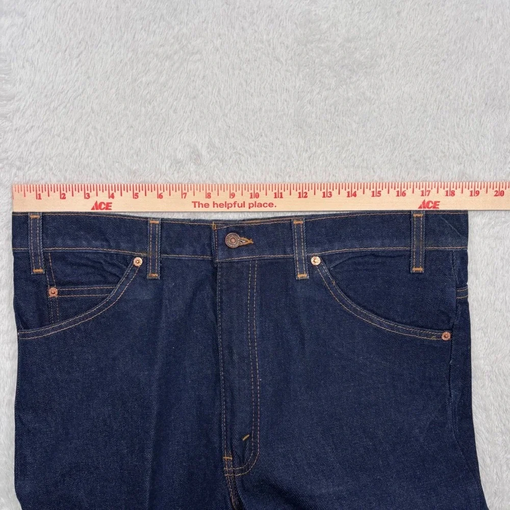 VINTAGE 90s Levis 517 Bootcut Jean Men 38x30 Dark Blue ORANGE TAB Made USA 20517